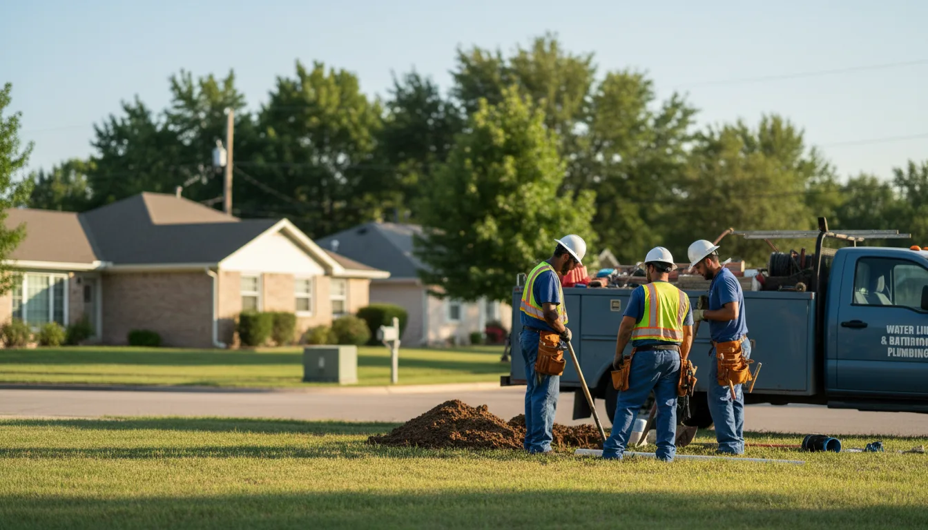 Residential water line and bathroom plumbing service in Norwood, MA